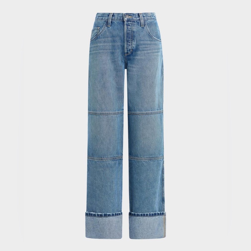 Favorite Daughter The Cuffed Jennifer High‎ Rise Loose Straight Denim Jeans 26